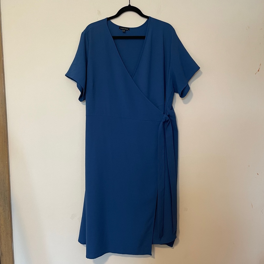 Universal Standard Blue Wrap Dress size M (size 18) - Picture 2 of 4